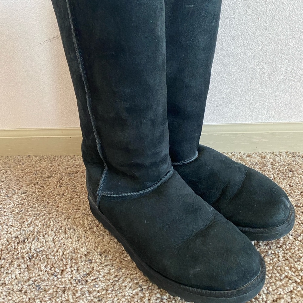 UGG Black Suede Tall Boots